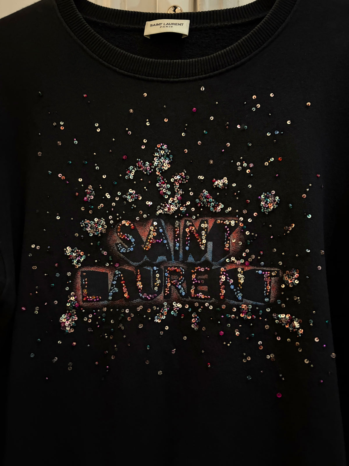 Saint Laurent Glitter Logo Sweater