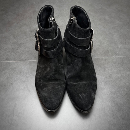 Saint Laurent Suede Buckle Boots
