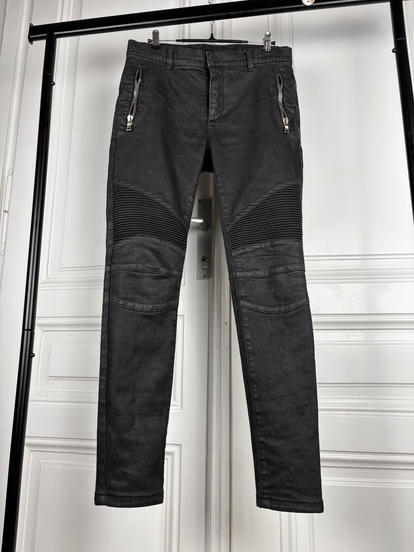 Balmain Waxed Biker Pants