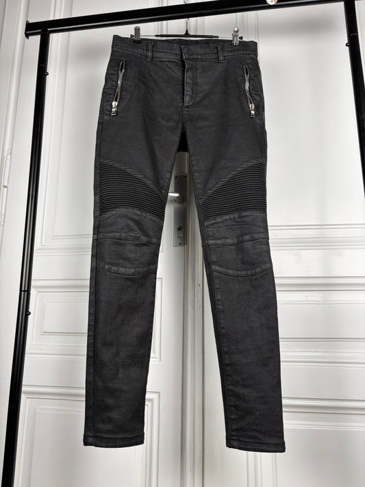 Balmain Waxed Biker Pants