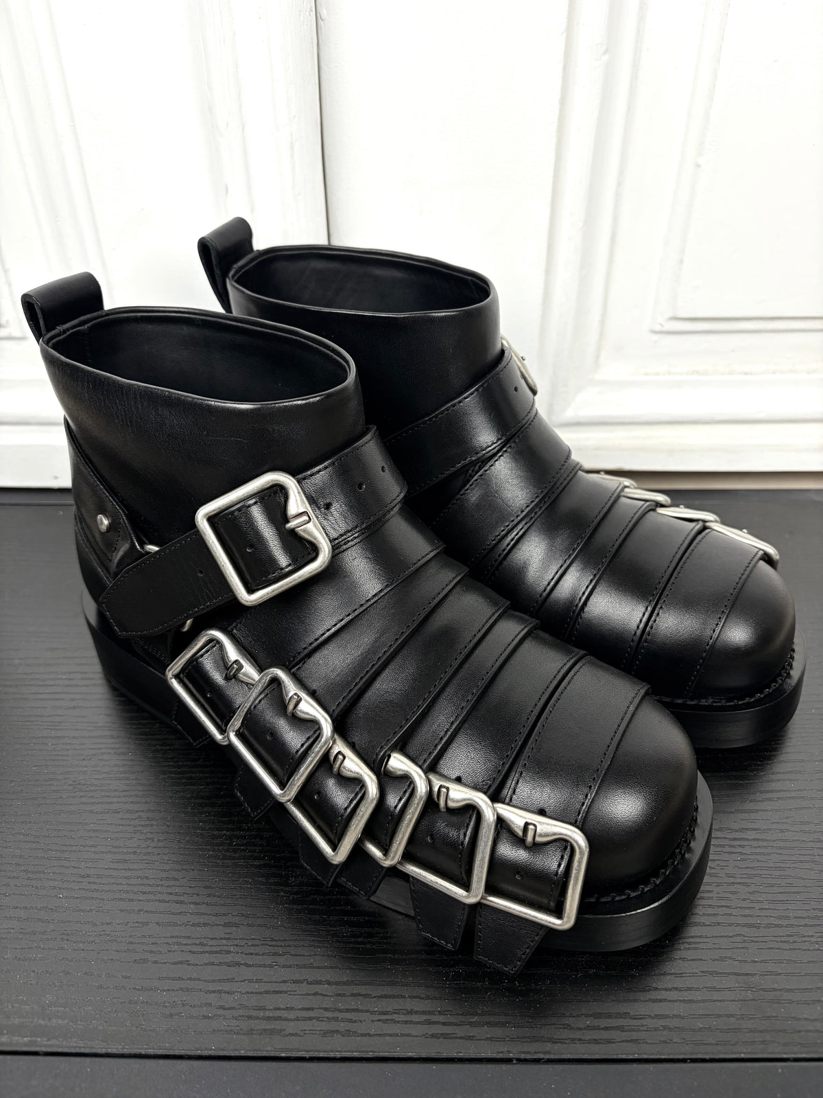 Burberry Multistrap Leather Buckle Boot