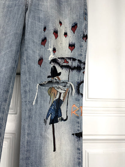 Galliano Distressed Doll Denim
