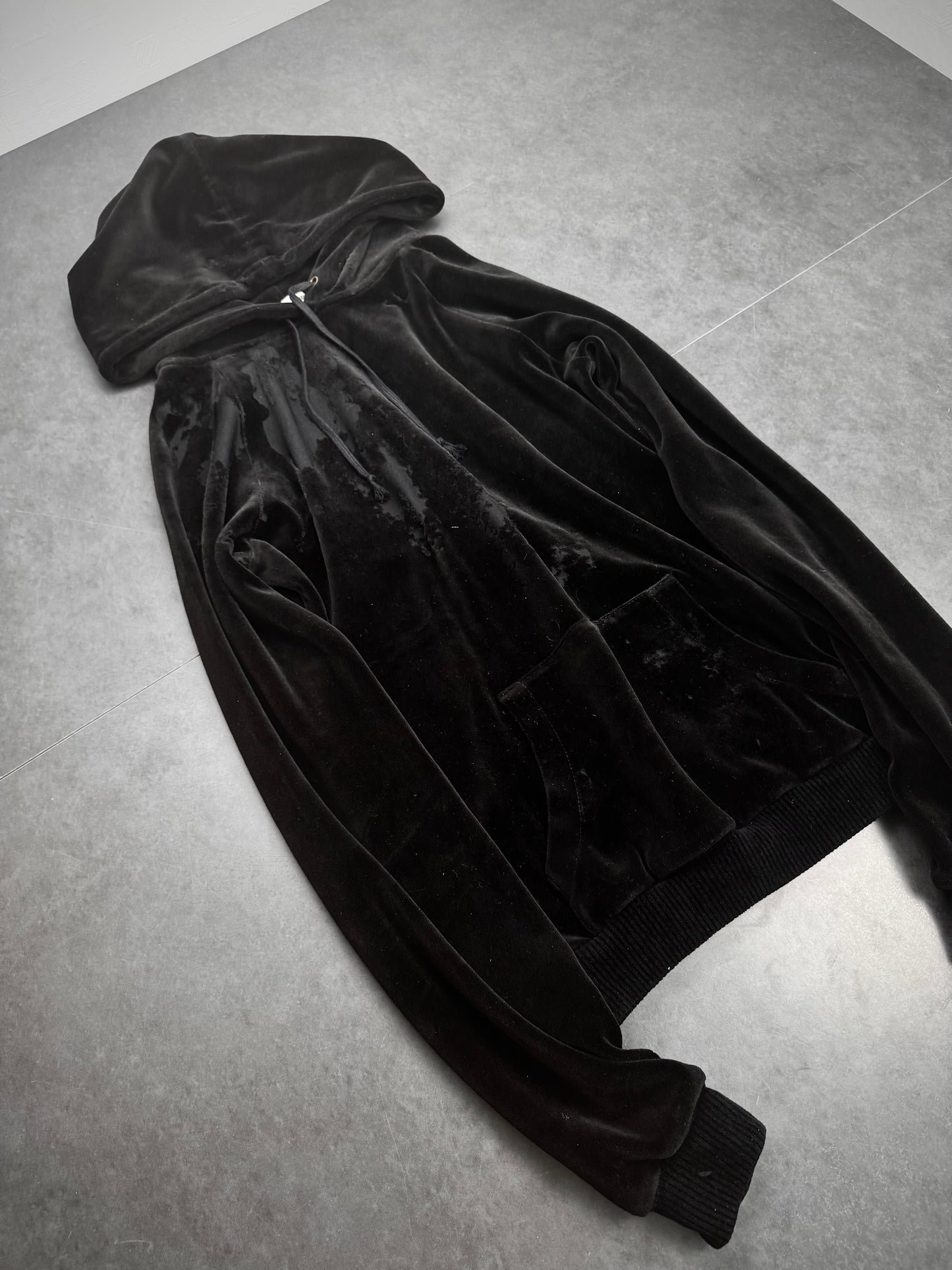 Saint Laurent 2018 Distressed Velour Hoodie