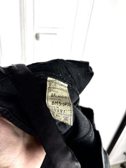 Balmain Sample Distressed Satin Denim