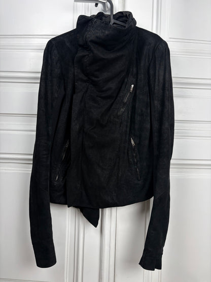 Rick Owens suede classic biker jacket