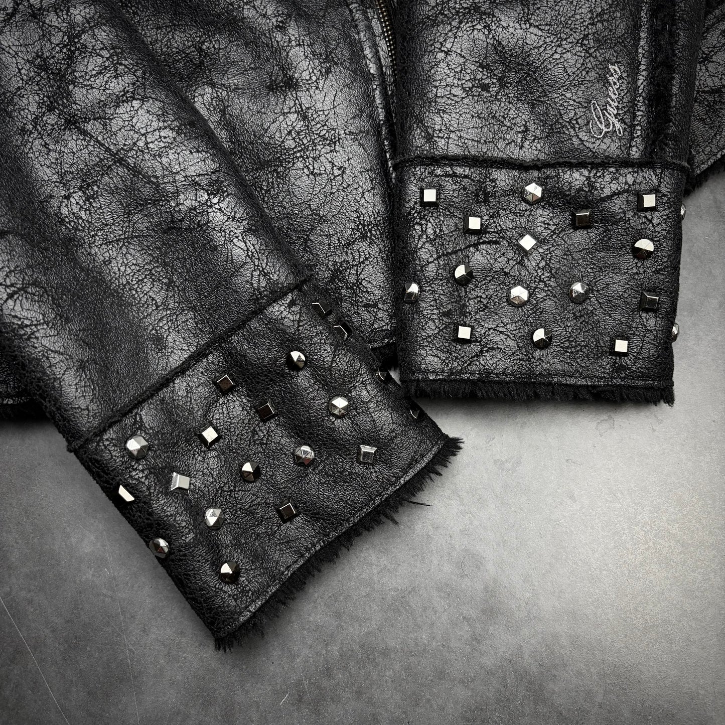 Guess Studded Fur Leather Jacket