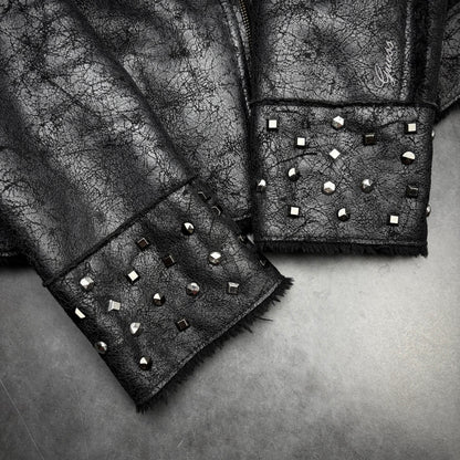 Guess Studded Fur Leather Jacket