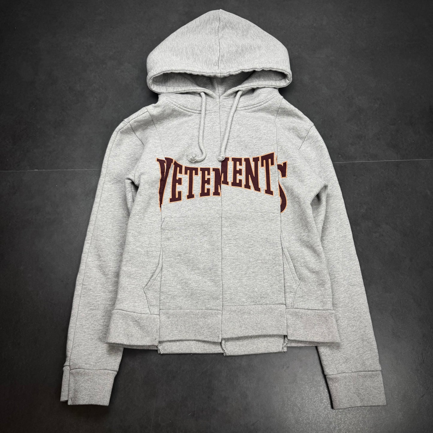 Vetements cropped split hoodie
