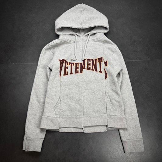 Vetements cropped split hoodie