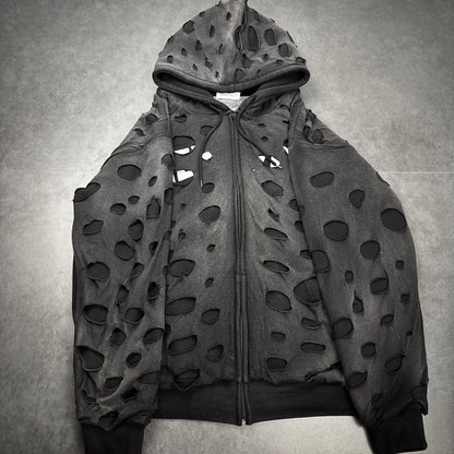 Alexander Digenova Distressed Zip Hoodie