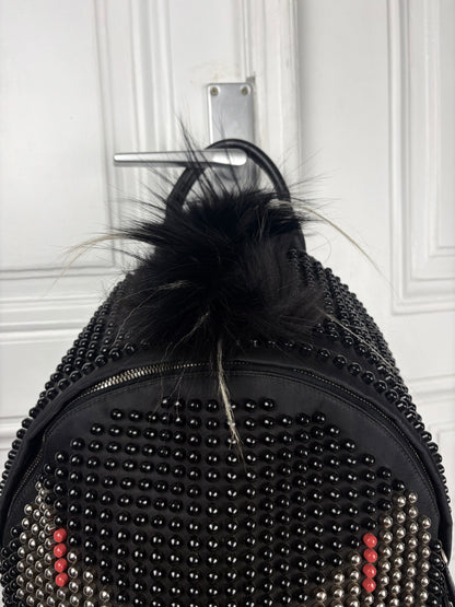 Fendi Studded Fur Monster Backpack