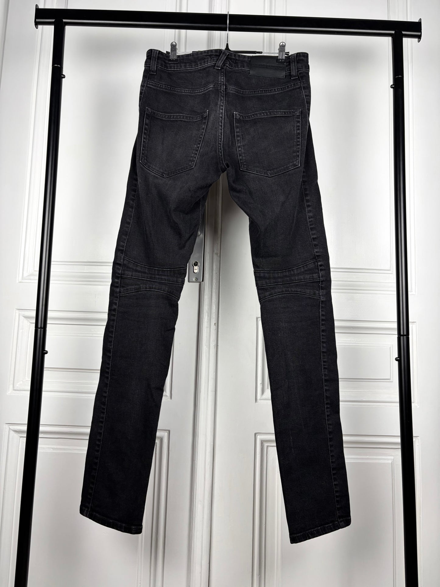 Balmain Red Stripe Biker Denim