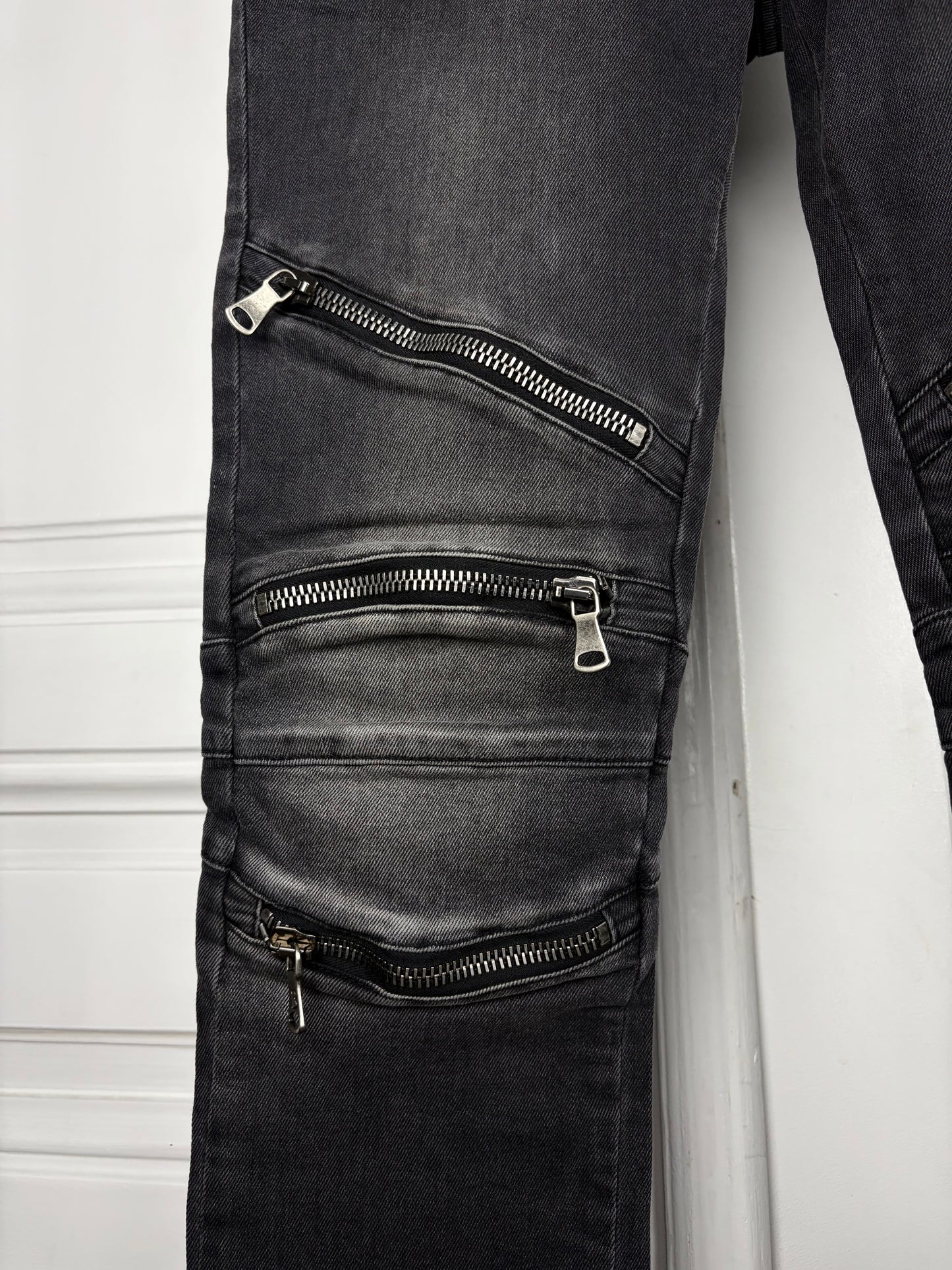 Balmain Biker Zip Denim