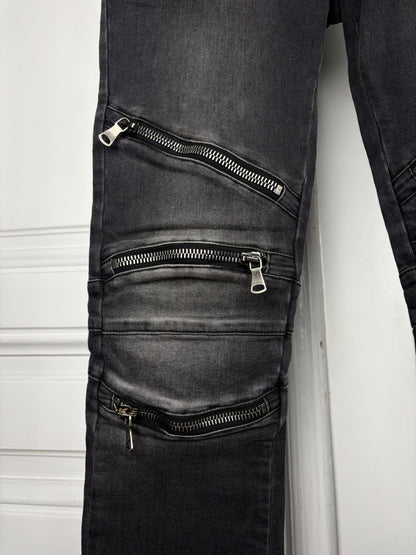 Balmain Biker Zip Denim