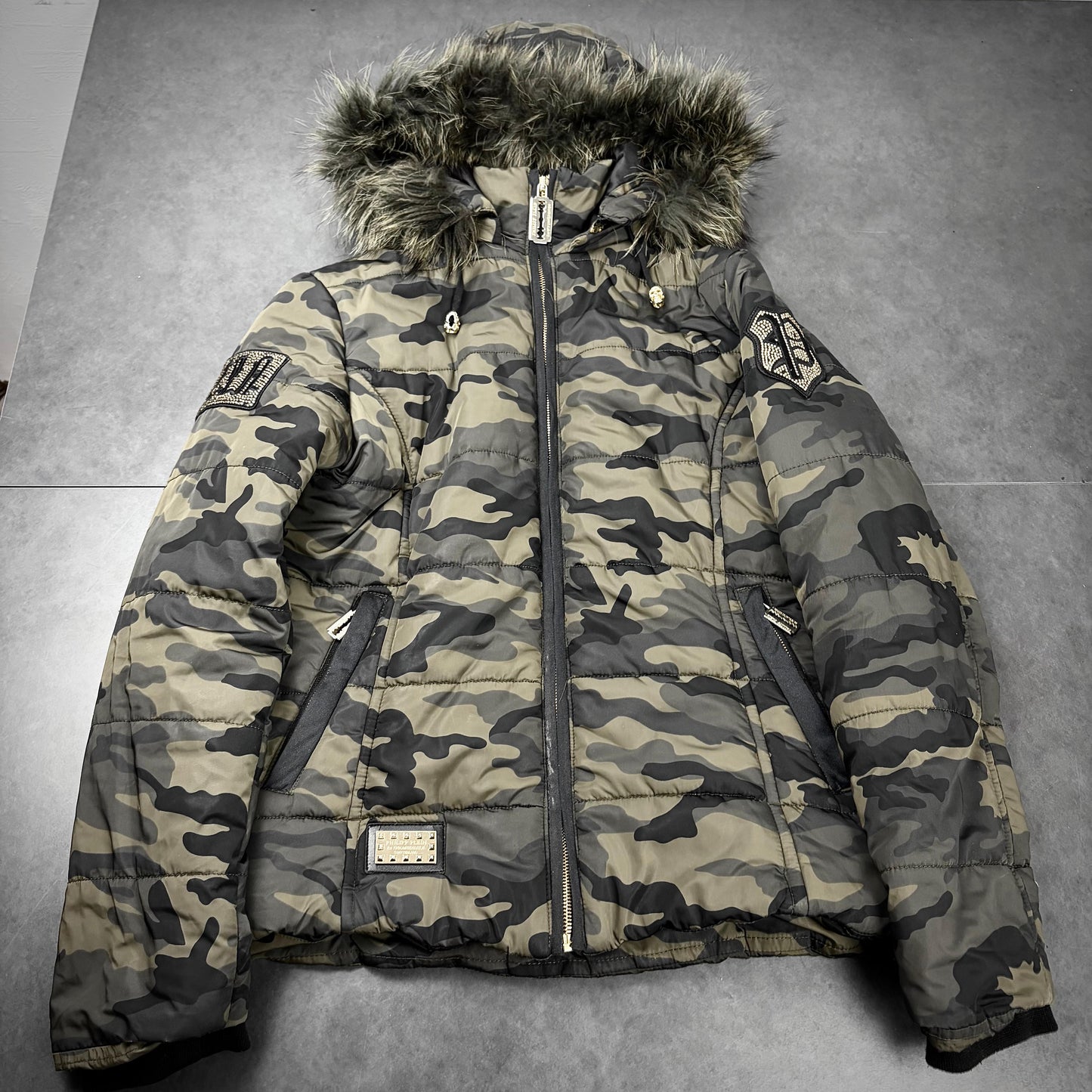 Philipp plein camo puffer jacket