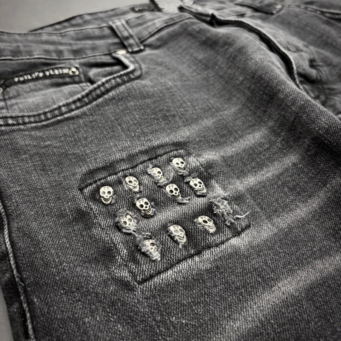 Philipp plein skull patch denim