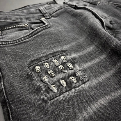 Philipp plein skull patch denim