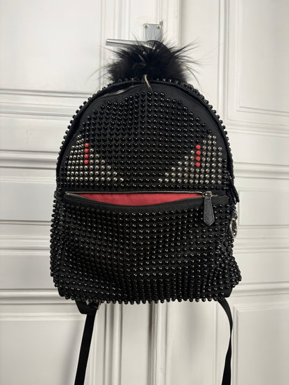 Fendi Studded Fur Monster Backpack