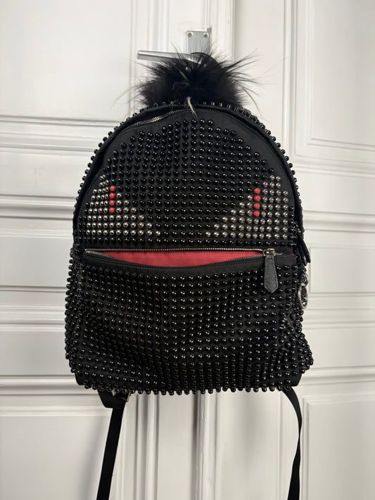 Fendi Studded Fur Monster Backpack