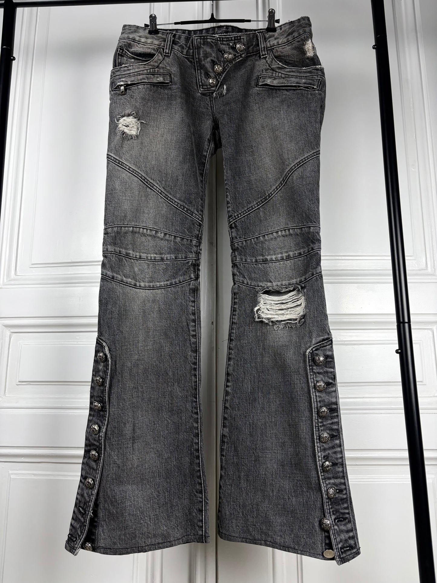 Balmain AW10 flared napoleon denim