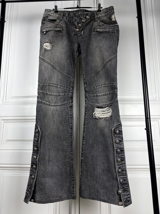 Balmain AW10 flared napoleon denim