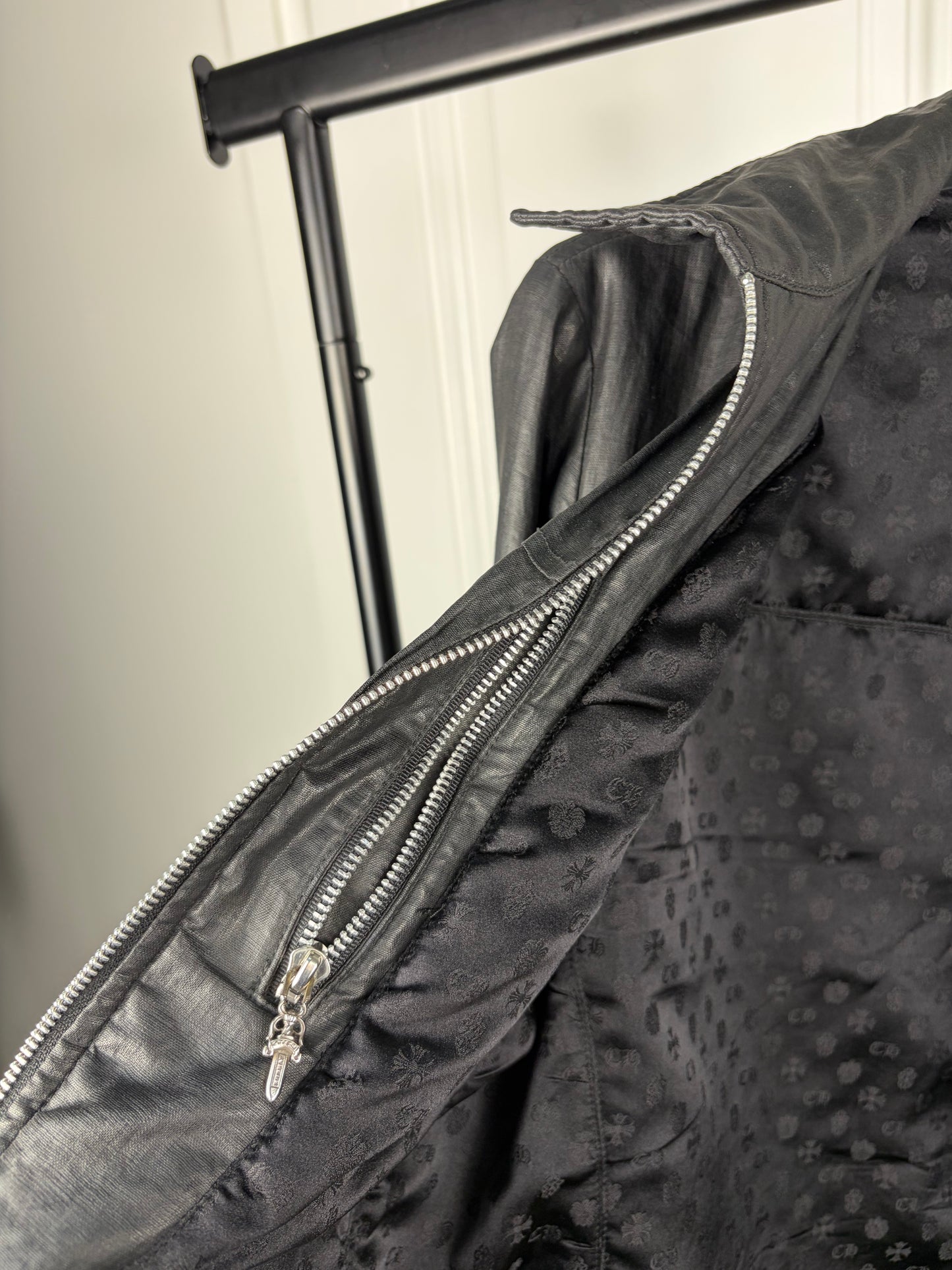 Chrome Hearts Fleur Waxed Carmalita Moto Jacket