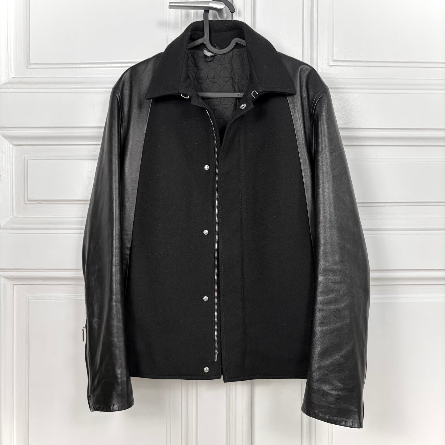 Dior Homme Wool Panel Leather Jacket
