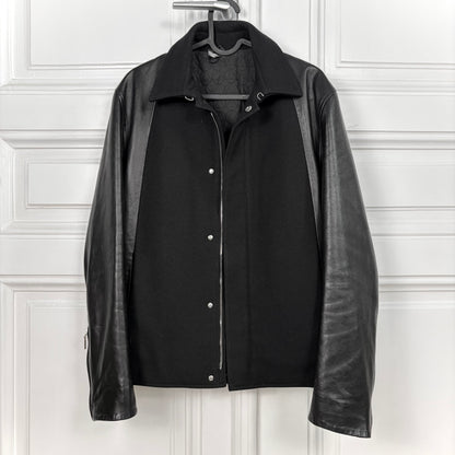 Dior Homme Wool Panel Leather Jacket