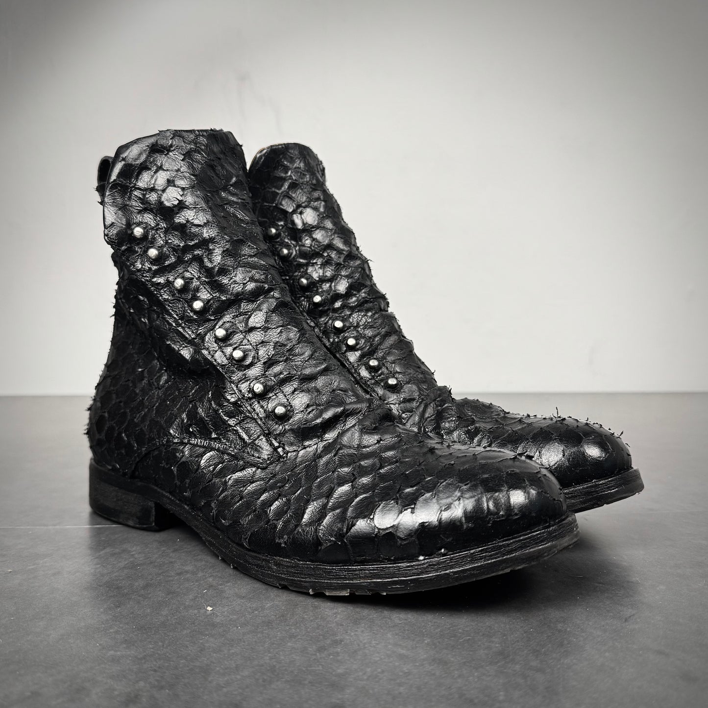 AS98 Pierced Snakeskin Boots