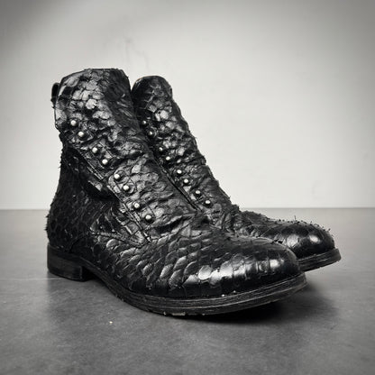 AS98 Pierced Snakeskin Boots