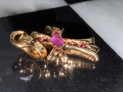 Chrome hearts 22k Yellow Gold Babyfat pink sapphire Pendant