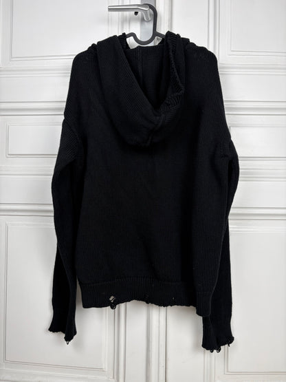 Saint Laurent Distressed Knit Hoodie