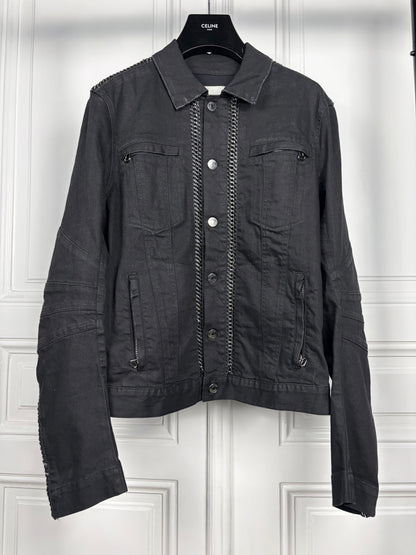 Balmain Denim Chain Biker Jacket