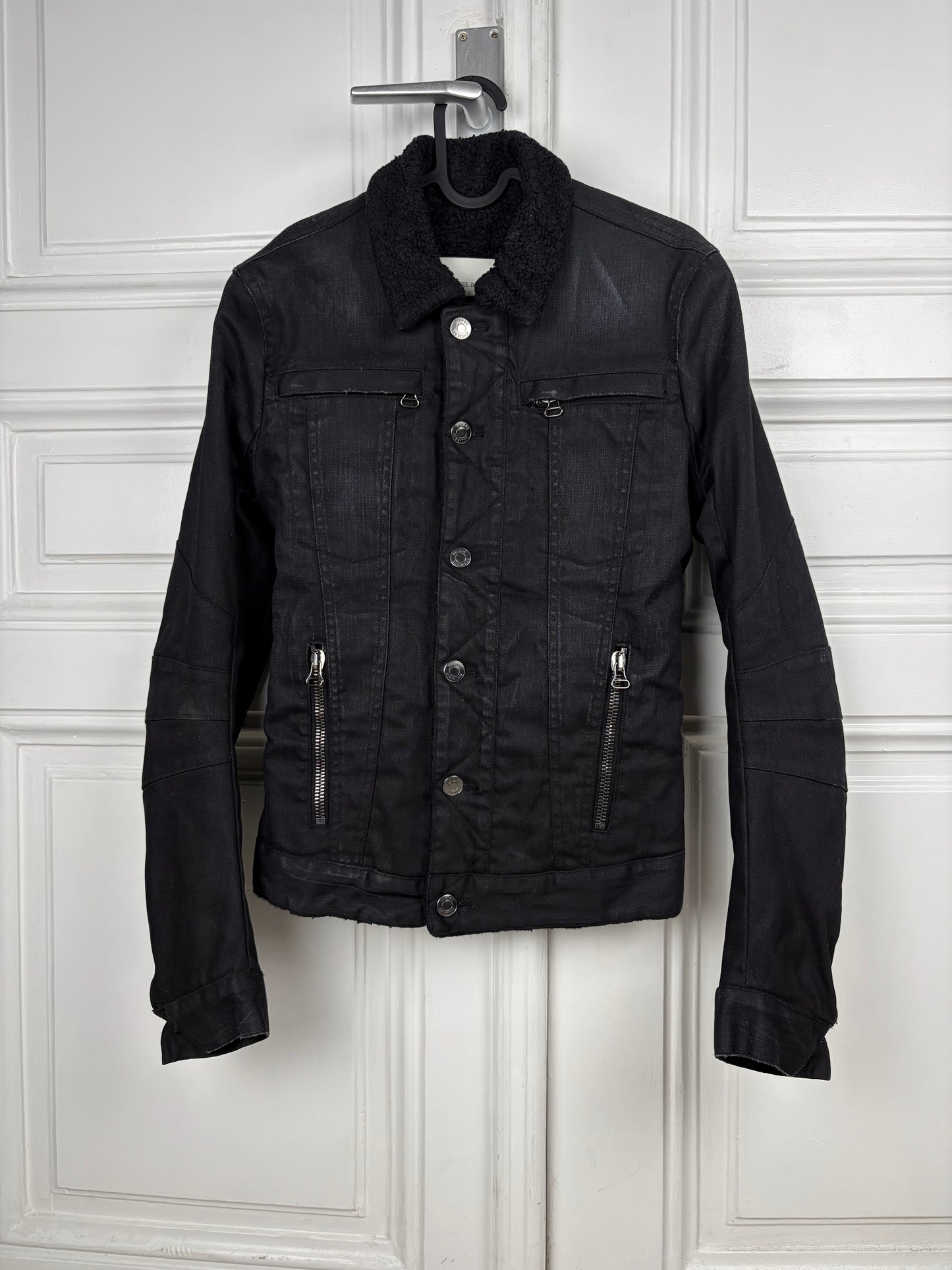 Balmain denim shearling jacket