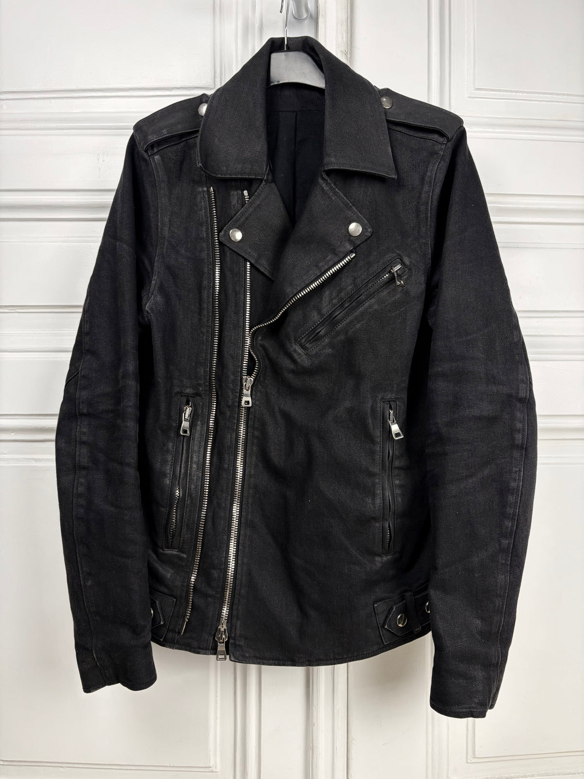 Balmain decarnin denim biker jacket