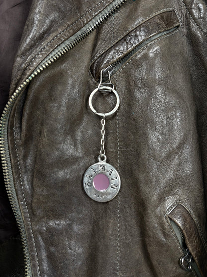 Balmain leather biker pendant jacket