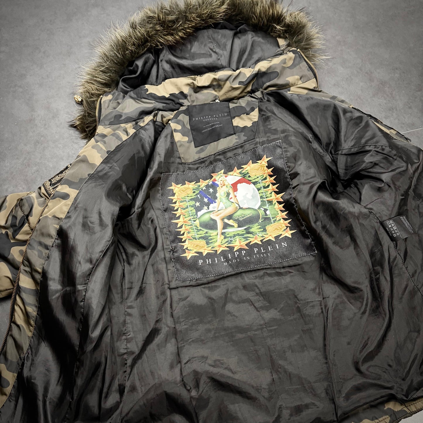Philipp plein camo puffer jacket