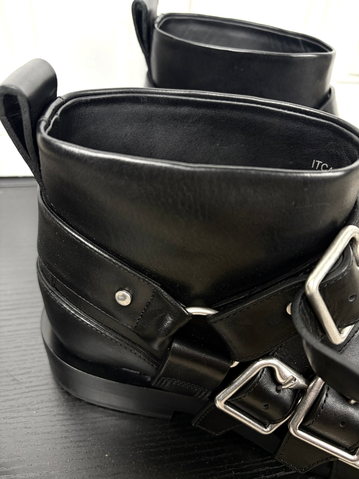 Burberry Multistrap Leather Buckle Boot