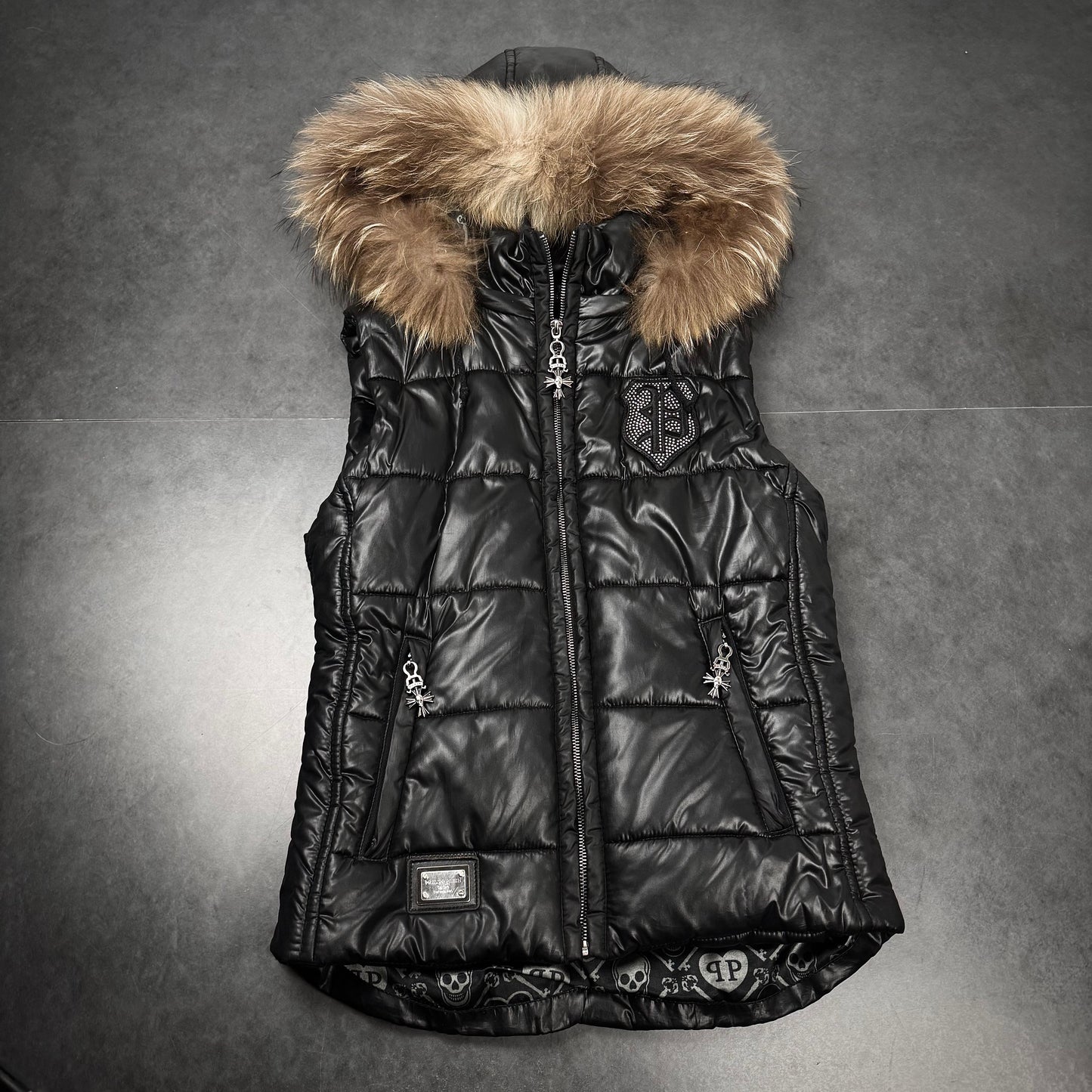 Philipp plein waxed puffer vest