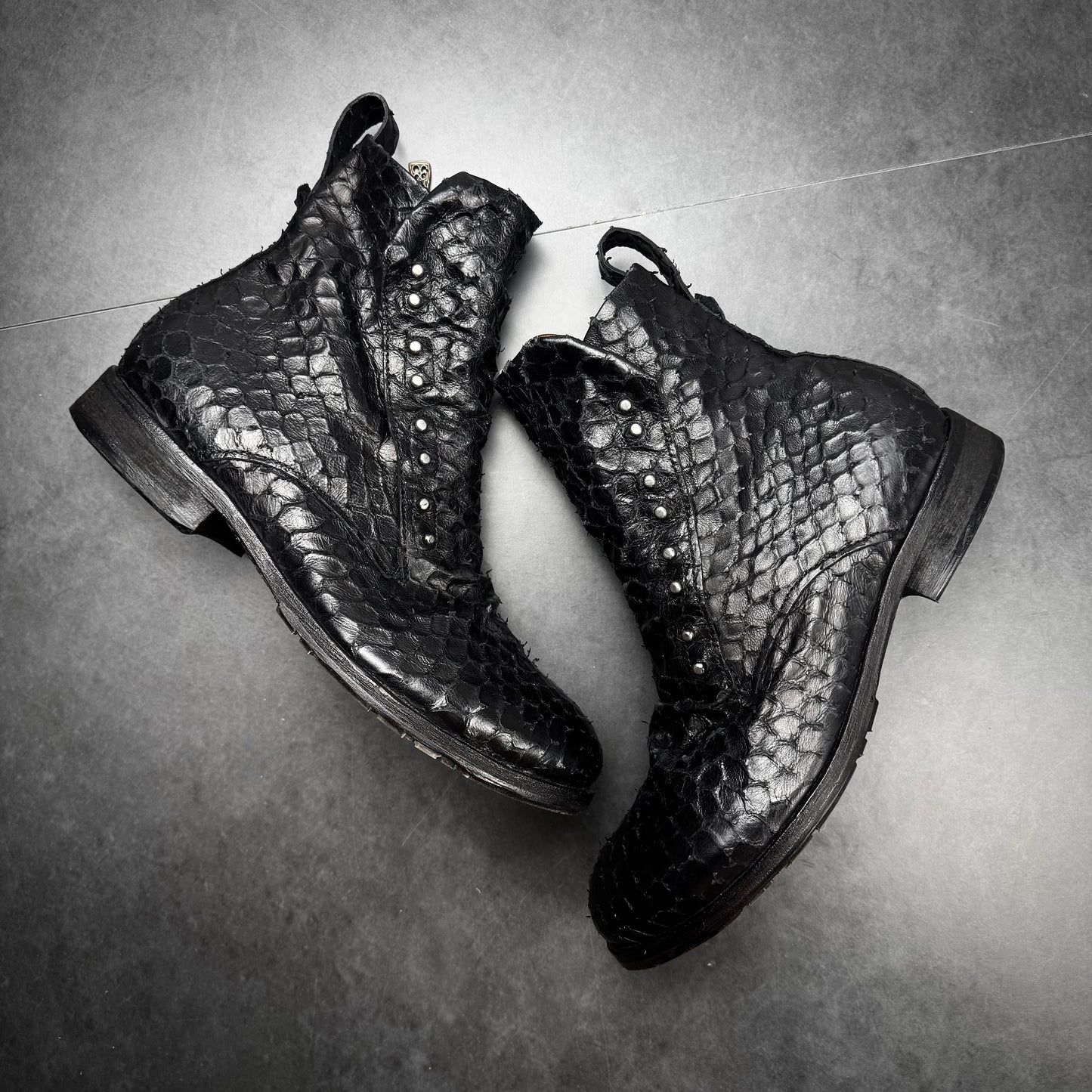 AS98 Pierced Snakeskin Boots