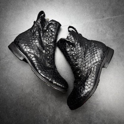 AS98 Pierced Snakeskin Boots