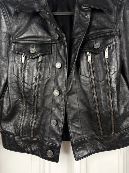 Saint Laurent Leather Zip Biker Jacket