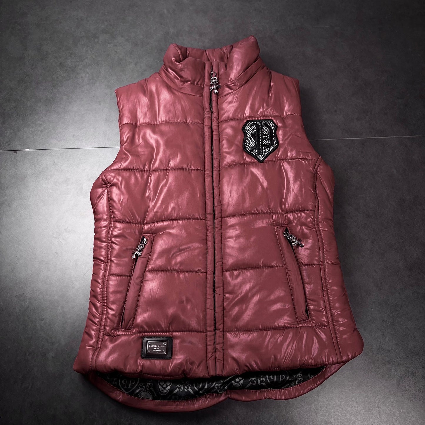 Philipp plein waxed puffer vest