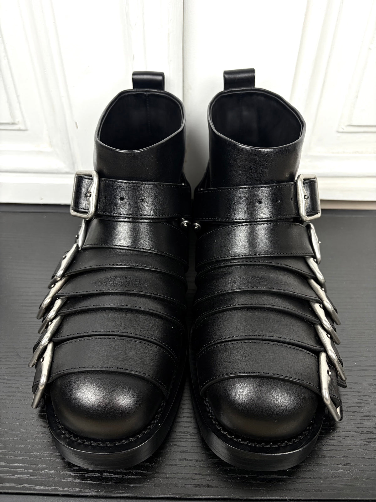 Burberry Multistrap Leather Buckle Boot