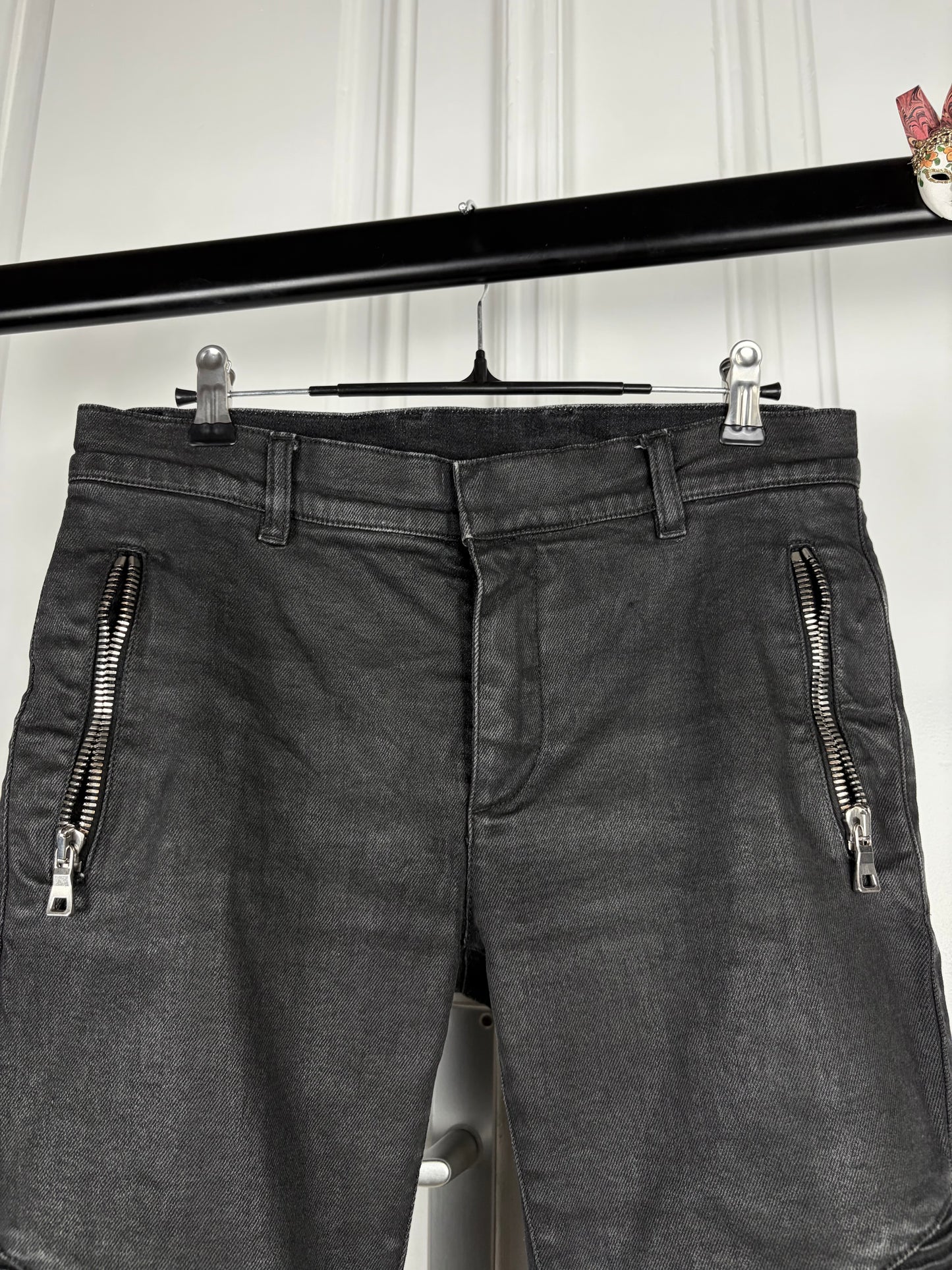 Balmain Waxed Biker Pants