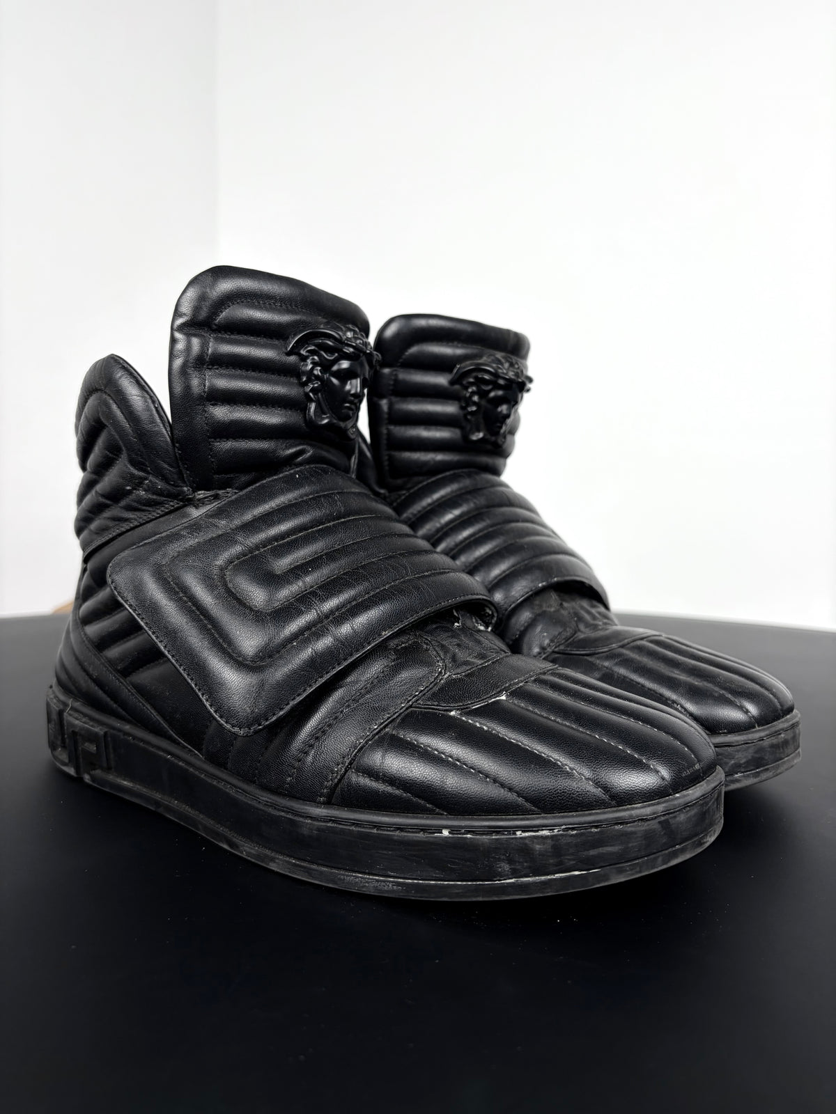 Versace SS/14 Quilted High Top Strap Sneaker