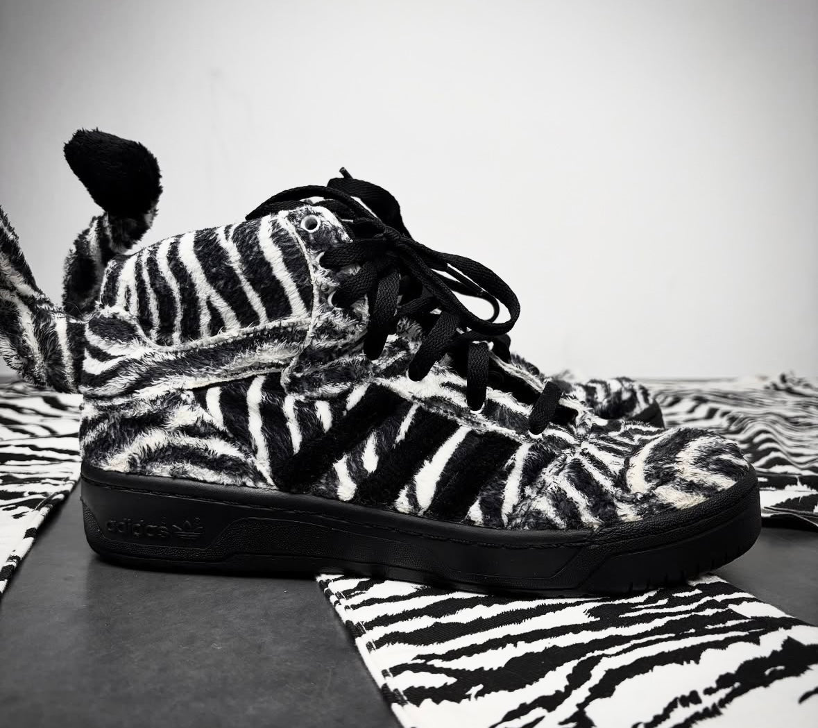 Jeremy scott x adidas zebra shoes
