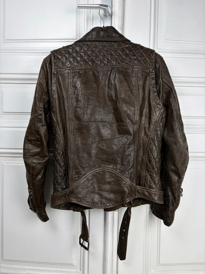 Balmain leather biker pendant jacket