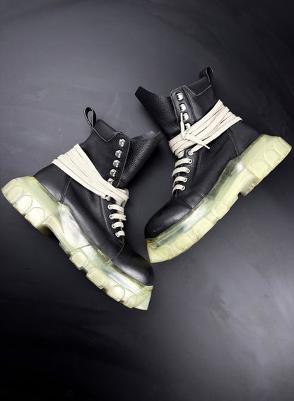 Rick Owens Bozo Laced Up Transparent Boots