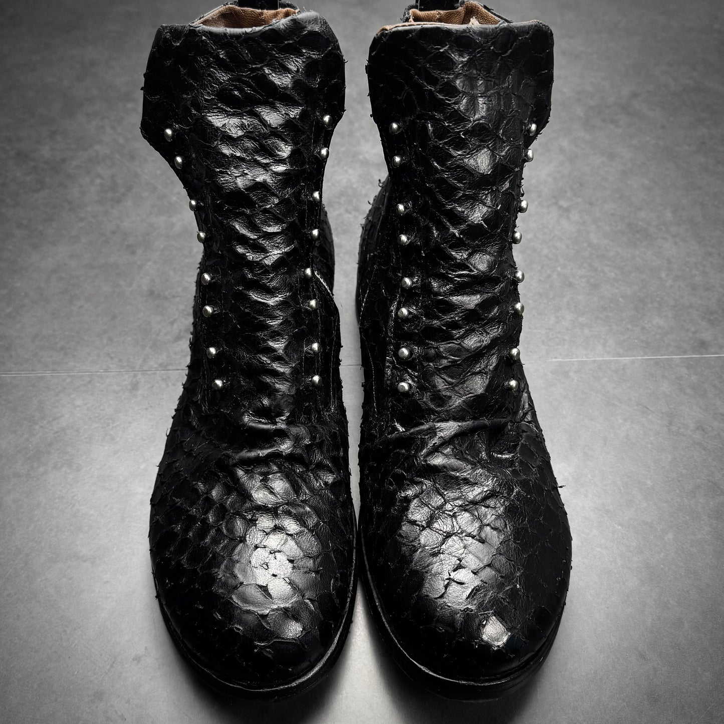 AS98 Pierced Snakeskin Boots